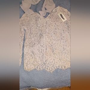 Impressions Blush Pink Lace Top